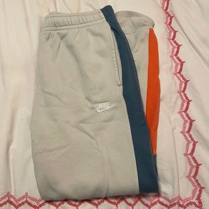 Nike teal and orange panel sweats